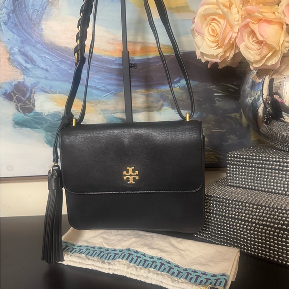 Tory Burch Handbags - Authentic Tory Burch Brooke Black Leather Shoulder Bag